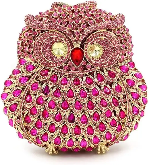 Unique Lady Luxury Crystal Tiger Owl Animal Peacock Butterfly Cat Fox shape rhinestone clutch purse evening women hand bag 2024