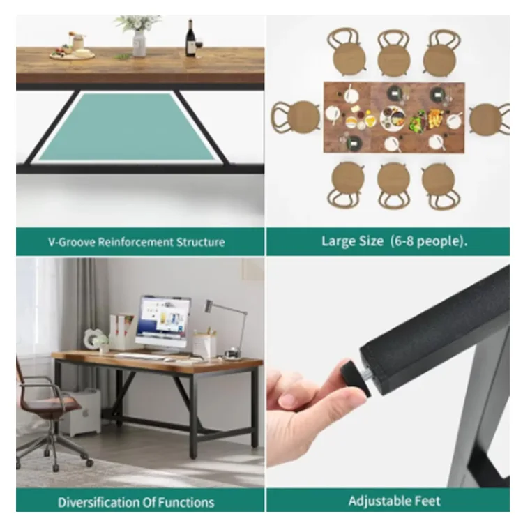 Kitchen Dining Table Set For 4 Space-Saving Dinette Table Set With 2 Benches Dining Room Table Set With Metal Frame Board