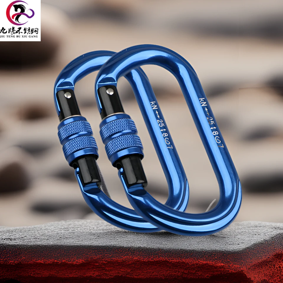 O ring 7075 aviation aluminum personalized rock climbing black carabiner with customizable LOGO and packaging