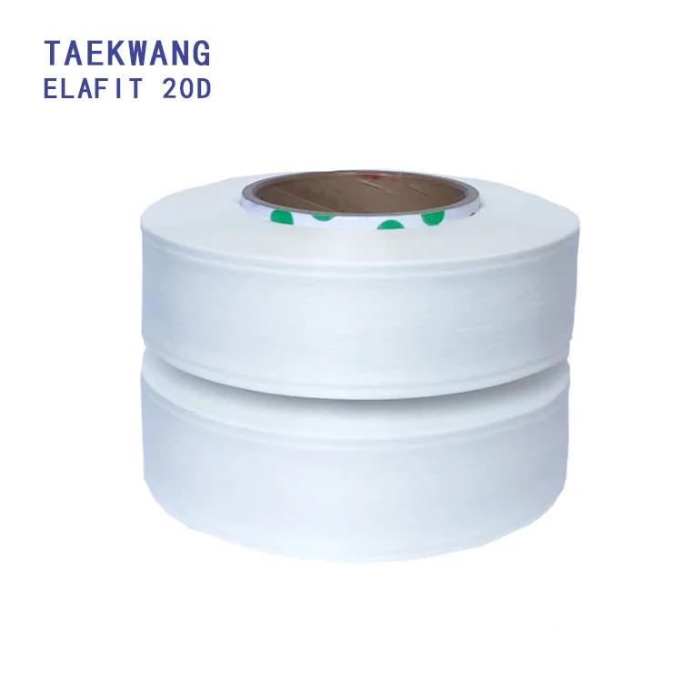 spandex bare yarn 20D lot.2757 shinning Taekwang elafit acepora AA grade for air cover yarn or elastic fabric