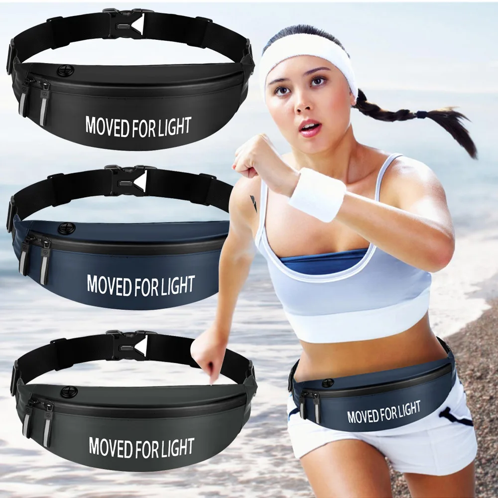 Chinese high quality leather Waterproof waist bag fanny pack zipper for Men Sports Chest Belt Bag