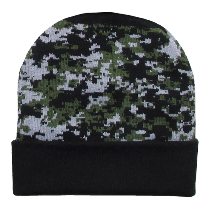 Promotion Custom High Quality 100% Acrylic Beanie Knit Winter Hat Knitted Camouflage Hats Beanie Hat