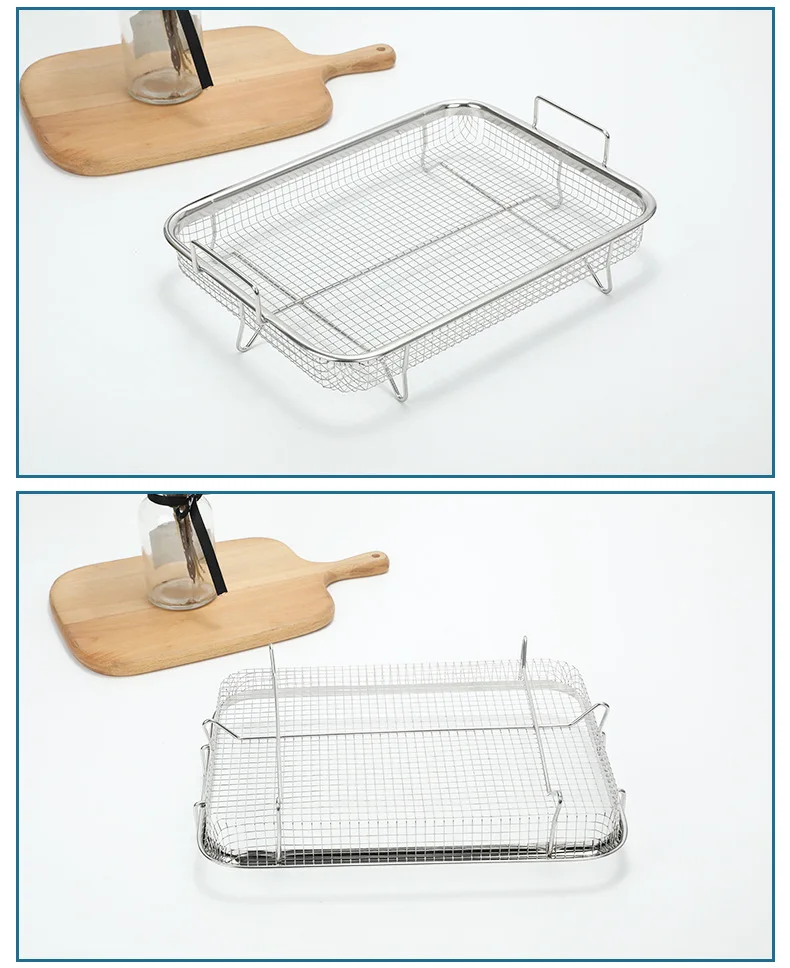 kitchen tool food grade stainless steel wire mesh drain basket fruit vegetable drain basket customized size kitchen colanders