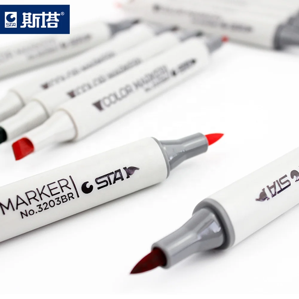 Chisel 90m Brush 150m Double Point Tip Set 128-Color Alcohol-Based Art Markers with Paint and Box Sharpie Marker Pen