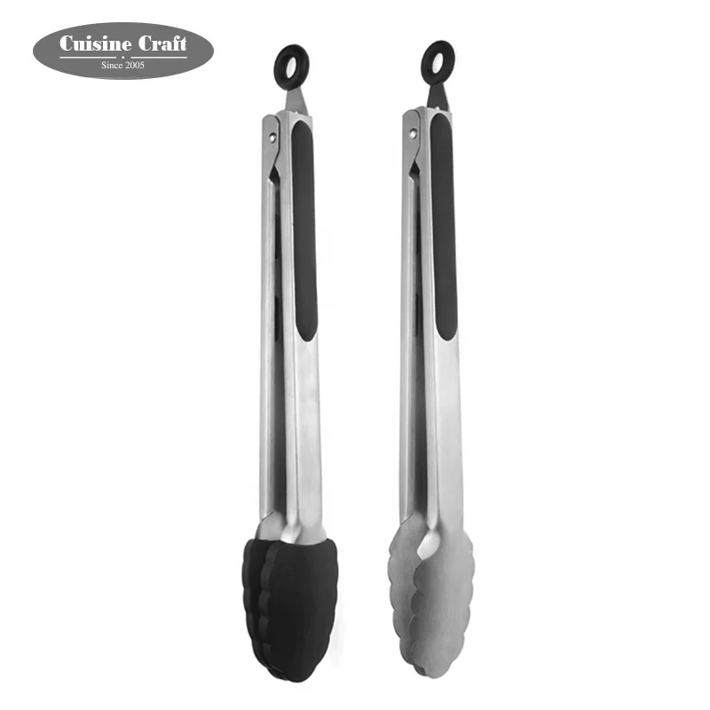Amazon Hot sale kitchen gadgets serving tongs set of 2 pcs 9 and 12 inch silicone food tongs