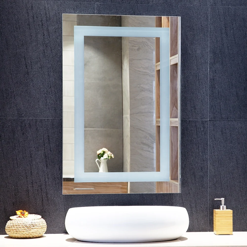 Wall mount bathroom mirrors with led lights