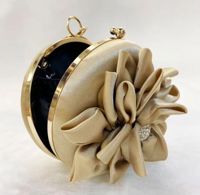 2021 новый круглый шелковое платье с цветочным узором вечерний ужин клатч сумка на одно плечо сумка Роскошные сумки в руку, для женщин