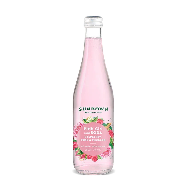 Sundown Pink Gin With Soda 250ml Food Grade Flavor Alcohol Spiked Seltzer Beverages Drink Product