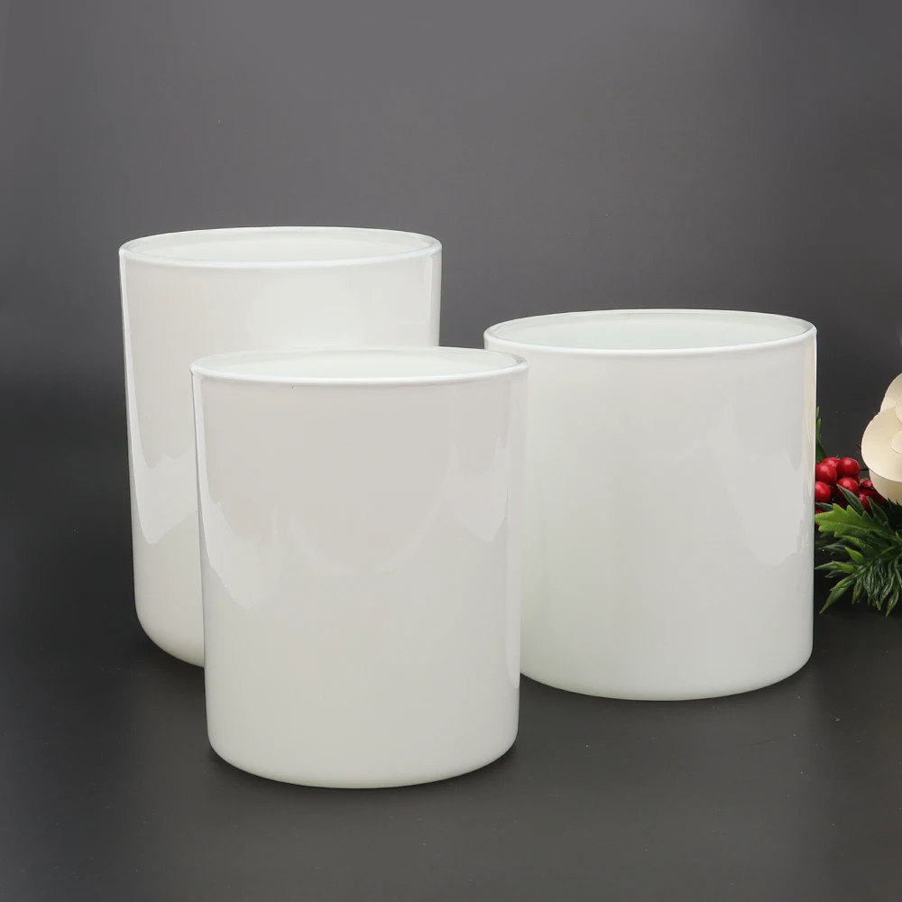 4oz 10oz 14oz 16oz 17oz 20oz Empty Candle Vessel Matte Black Frosted White Gloss White Glass Candle Containers for Candle Making