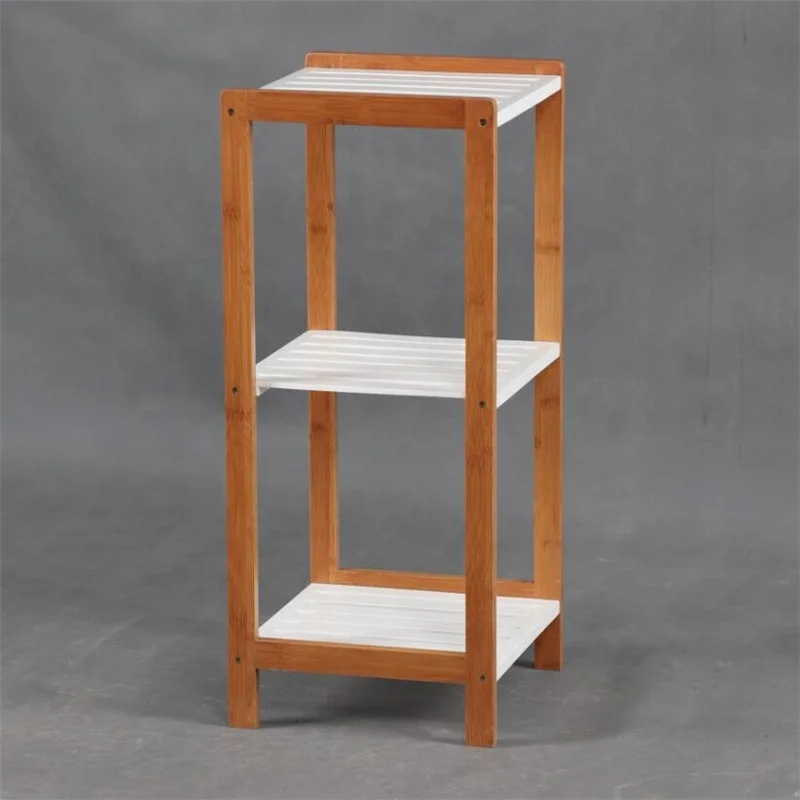 Bamboo bathroom shelf rack  Storage Shelf Display Stand Shelves Free Standing Wobble