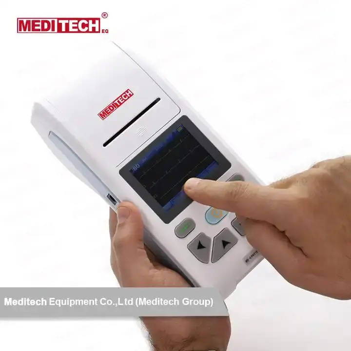 CE Approved Medical Equipment Small Size Touch Screen PC ECG Software for Data Transfer 3 Channels Display