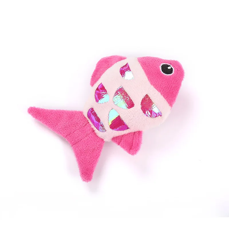 Plush fish cat toys with Catnip and sound pet cats funny interactive toy custom pet plush toy