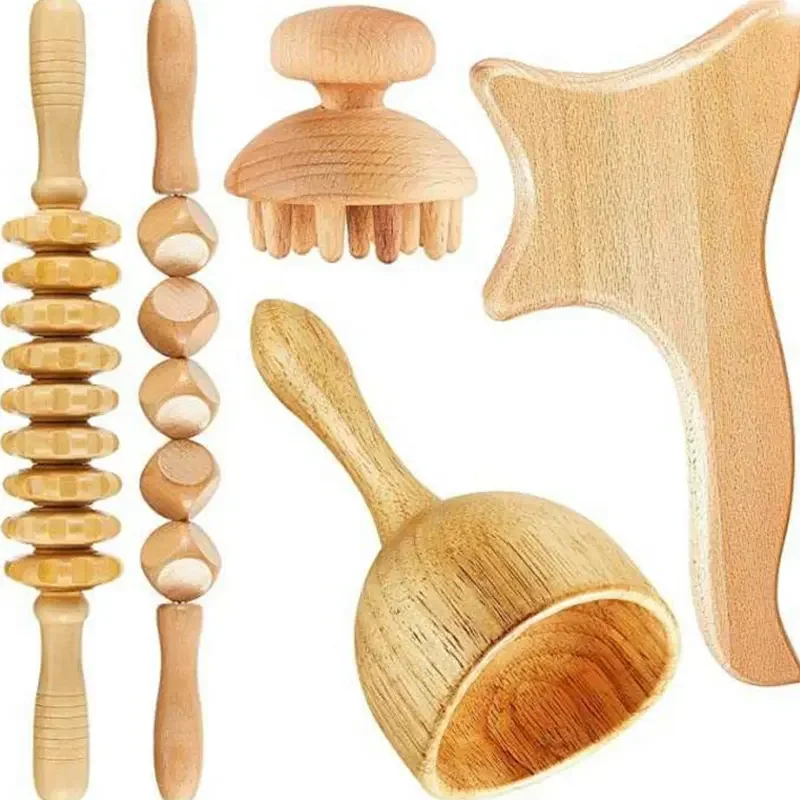 Water Wave Freeze Sticks Facial Magic Massage Cooling Ice Facial Rolling Balls Cool Eyes Neck Stretcher Beech Wood Massage Tool