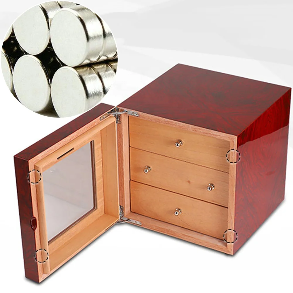 Top Sale Gift Box High Glossy Paint Spanish Cedar Wooden Cuba red Cigar Cases Humidor Box