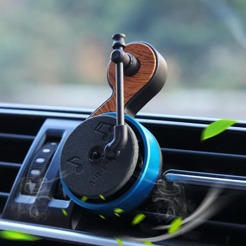 Car Air Freshener Note Shape Record Player Violin Air Vent Outlet Aromatherapy Clip Vintage Note Phonograph Essential Oil Car