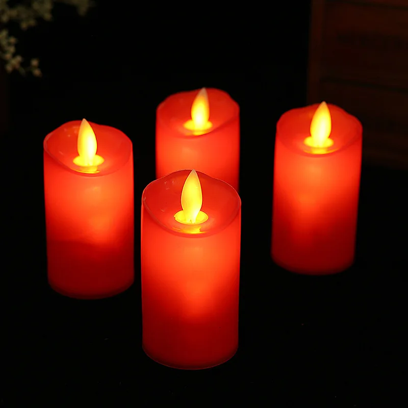 Valentines LED Candles, Realistic and Bright Flickering Bulb Battery Operated Flameless LED Tea Light, Wedding Candle Lights