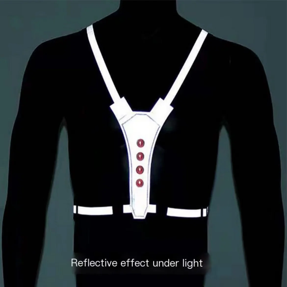 High Visibility Adjustable Flashing Reflective Elastic Vest Belt Strap LED Light Outdoor Sports Night Running Lamp Vest