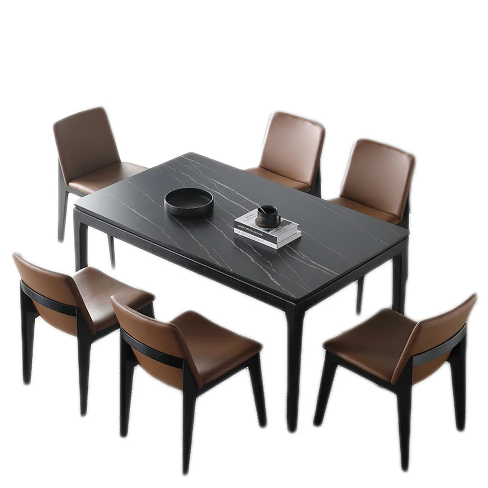 Simple small apartment Nordic light luxury marble dining table and chair combination set