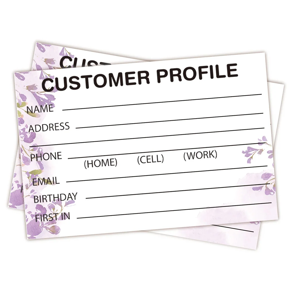 Wholesale Purple Customer Information Card Small Business Data Client Cards Client Contact Profile Record Cards