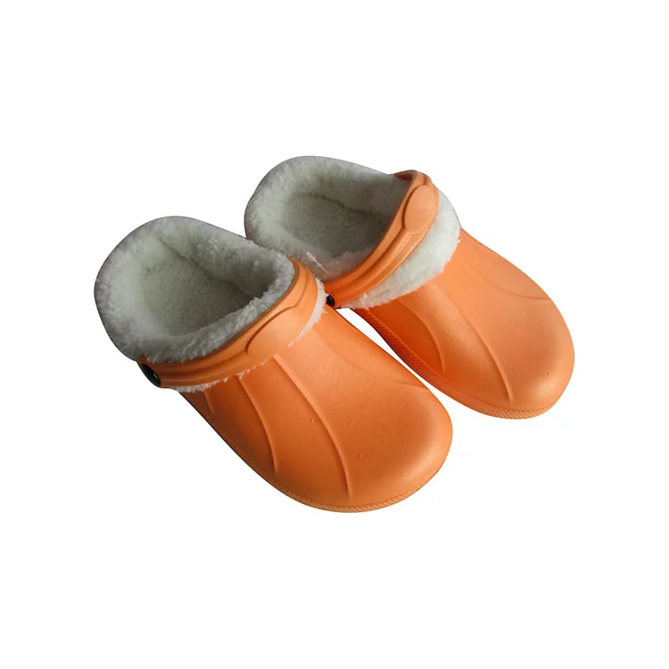 Outdoor Warm Comfortable Flat Fur Winter Eva Kids Clog Sandals