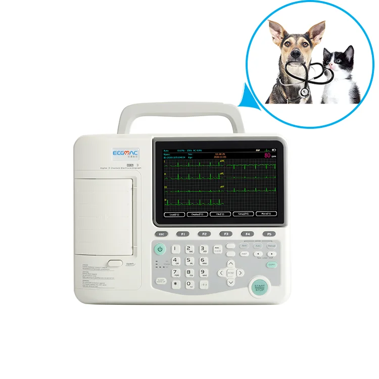 ECGMAC VET-301 Electrocardiograph 3 Channel Animal veterinary equipment Ecg Machine