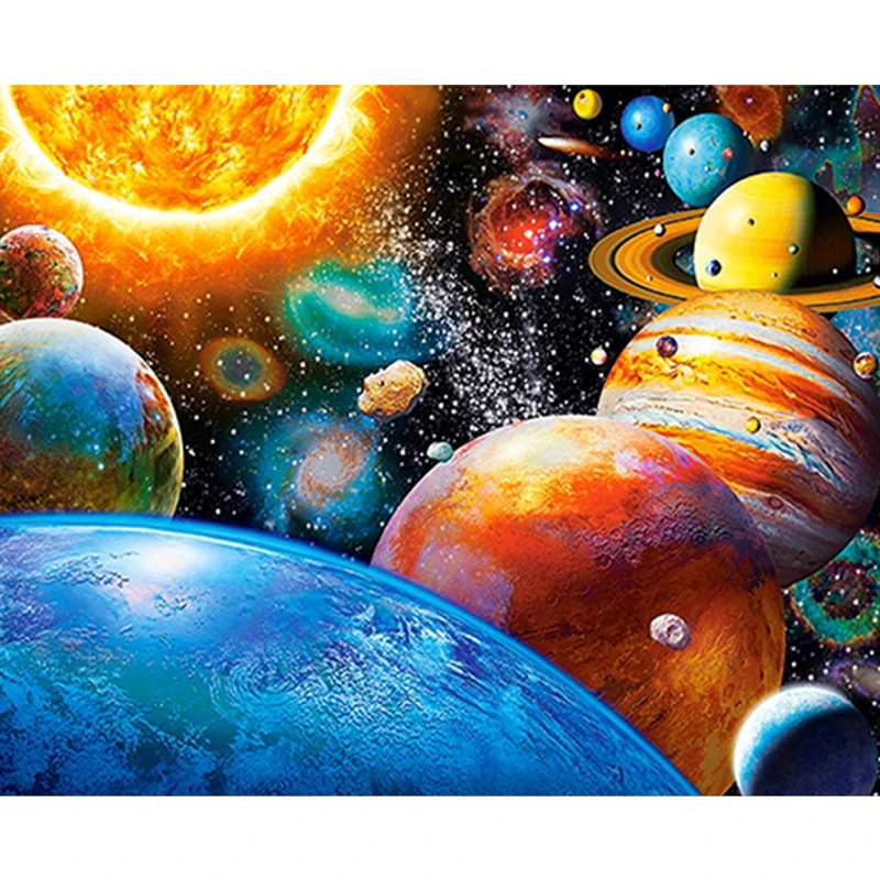 
2020 factory hot Christmas sale wholesale diamond painting space planets 