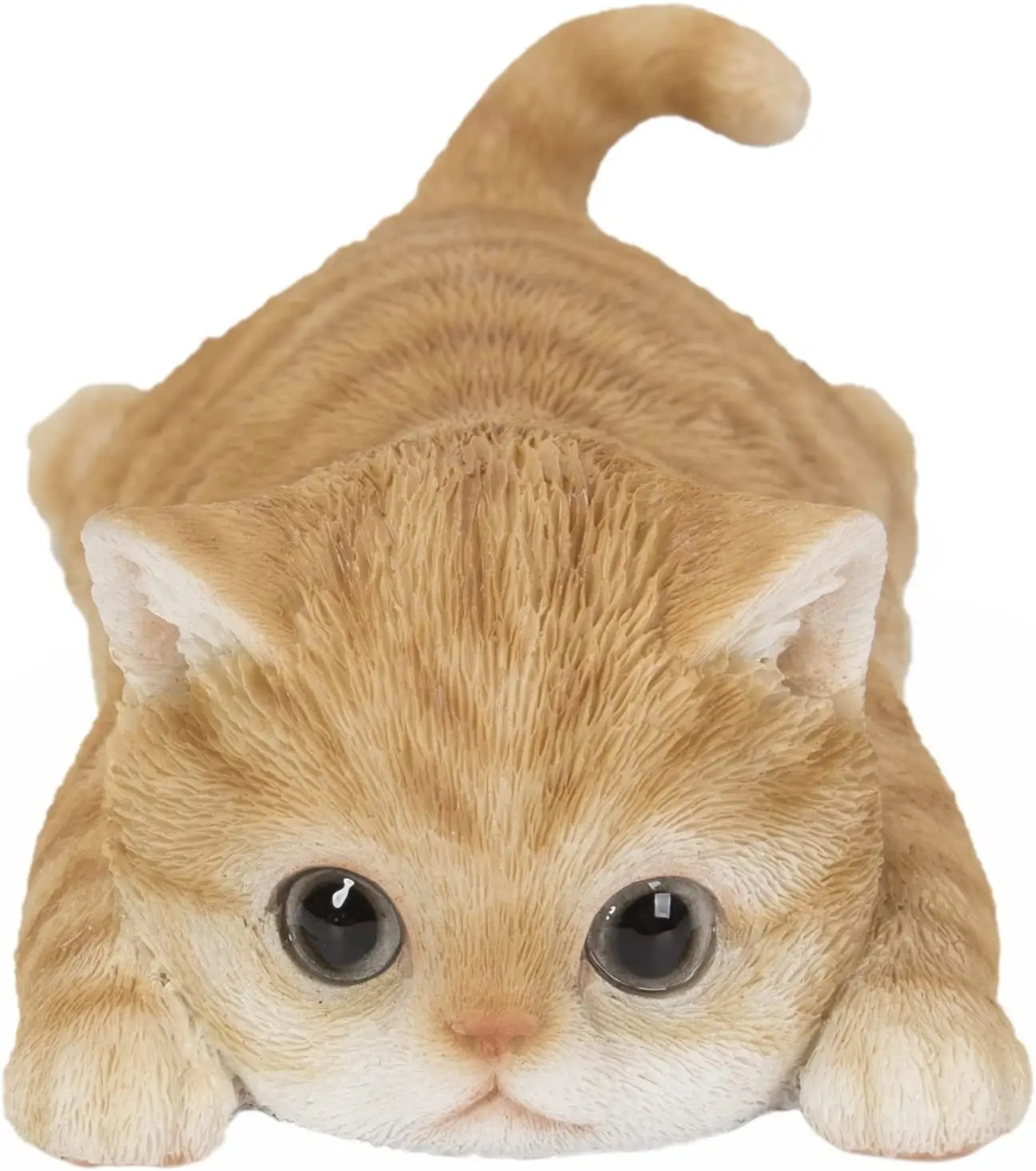 Handmade Cute  Creative Resin Sculpture Orange Tabby Cat for Home Decoration
