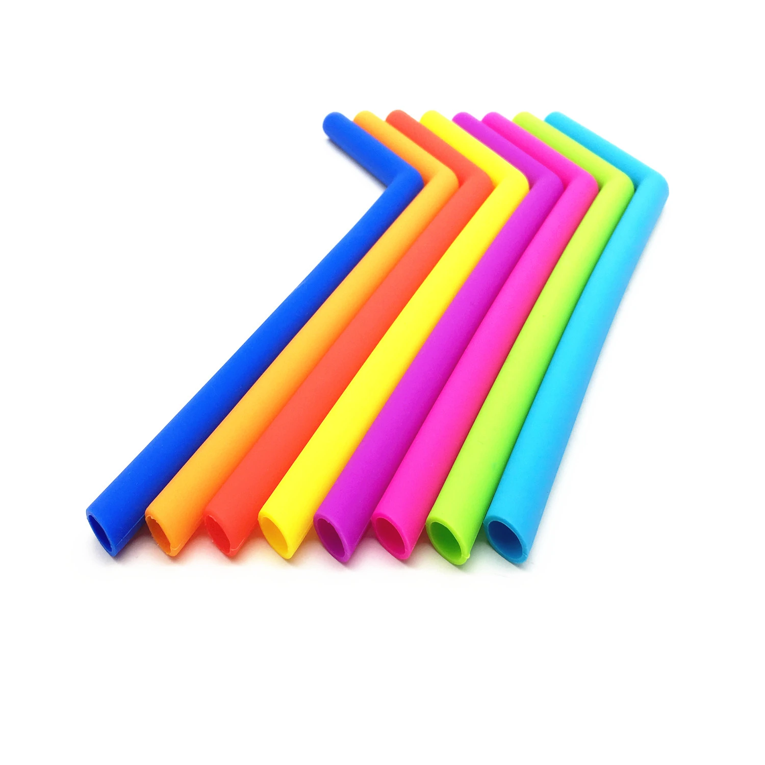 
BPA Free Dishwasher Safe 10 inch Drinking Straw Reusable Silicone Straws with Cleaning Brush 