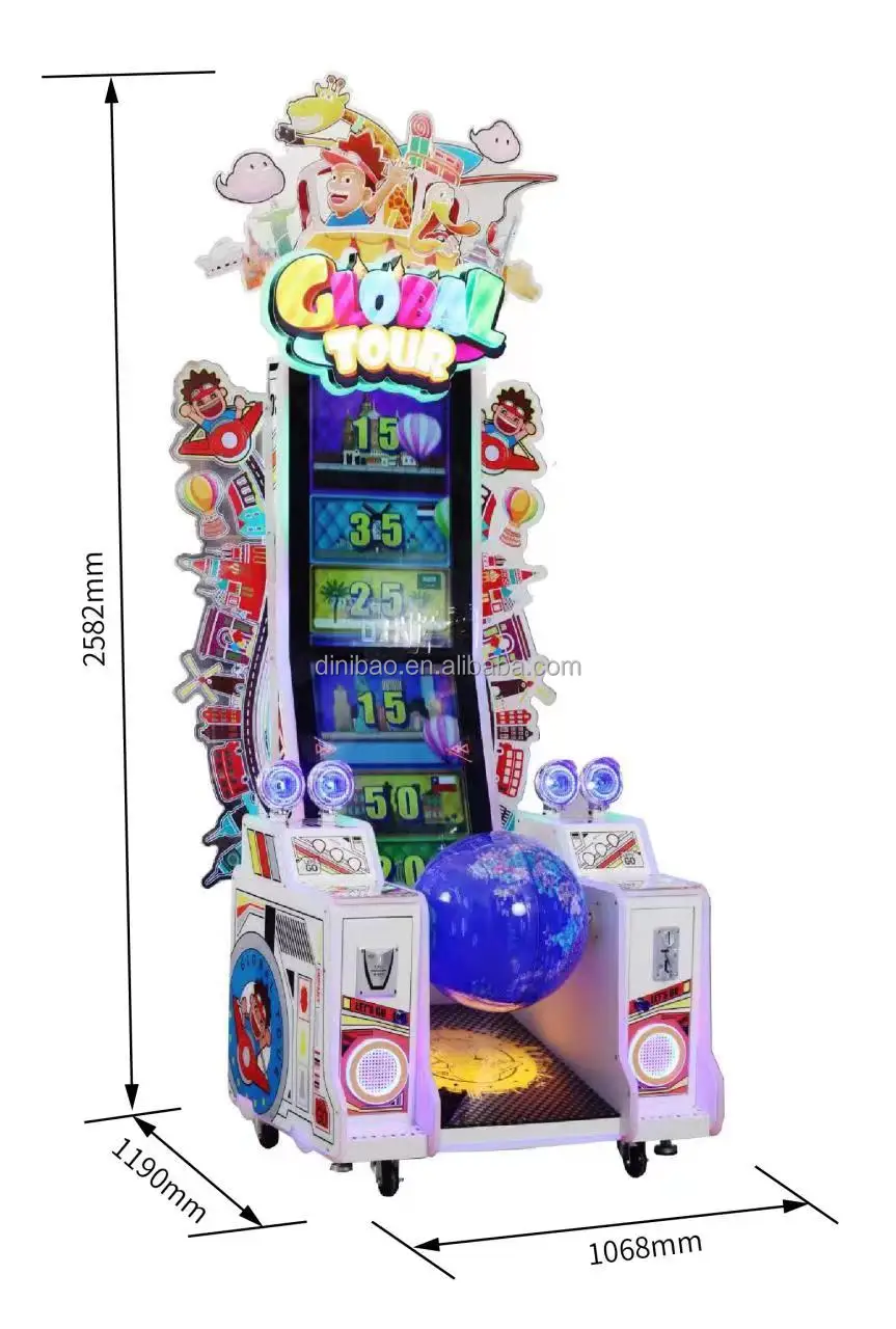 Dinibao Hot Sale coin operated high profit globe tour arcade redemption ticket game machine for Game Center