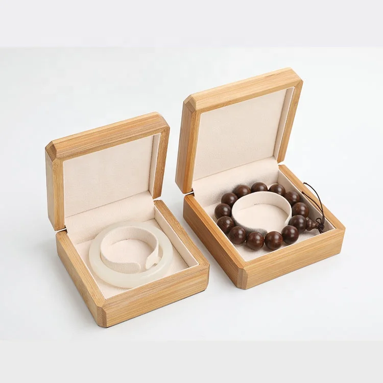 Custom High Quality Luxury Solid Bamboo Jewelry Wooden Ring boxes