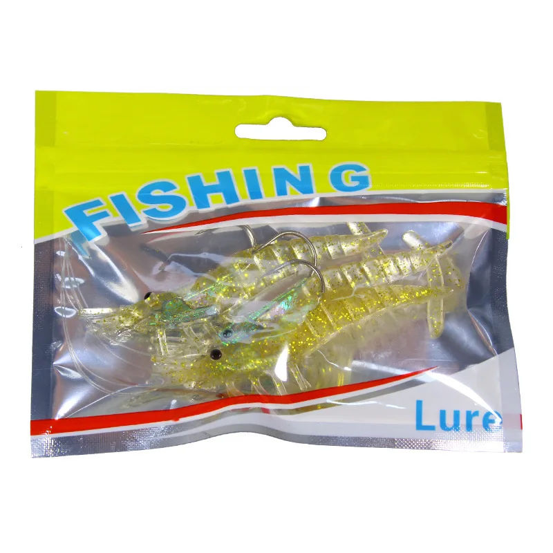 8.5cm 10g  Prawn bionic bait soft plastic  Fishing Lure With Hook Sea Fishing  silicone  Shrimp Soft Lure