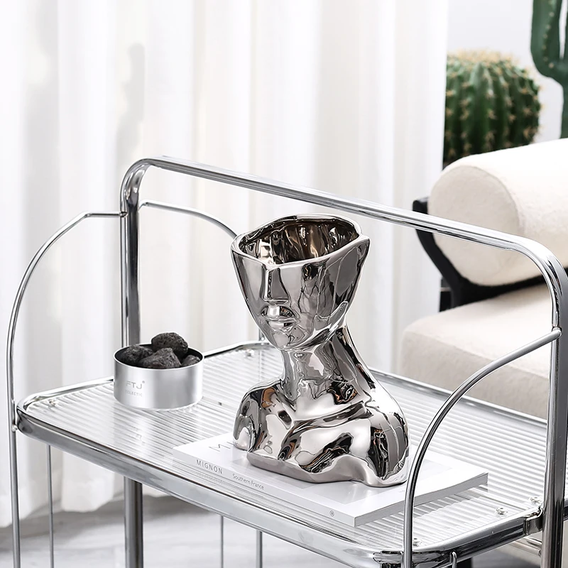 Современная креативная ваза для цветов Flolenco в форме человеческого тела серебряные керамические вазы домашнего декора