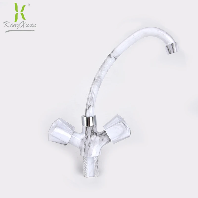 Peerless kitchen white faucet, with two double-handle