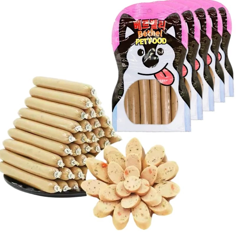 factory  High Protein Safety Dog Treats Snacks Pet Ham Sausage With High Nutrition Dog treats cat treats Chicken sausage