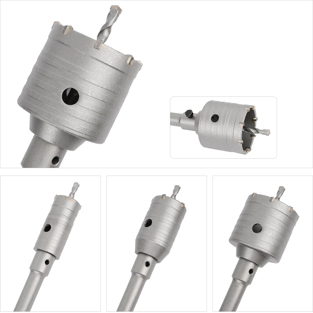 30-160mm SDS Plus Hammer Drills Wall Hole Saw Drill Bit set Cutter Tools with Round Shaft Concrete Cement Stone Hole Opener