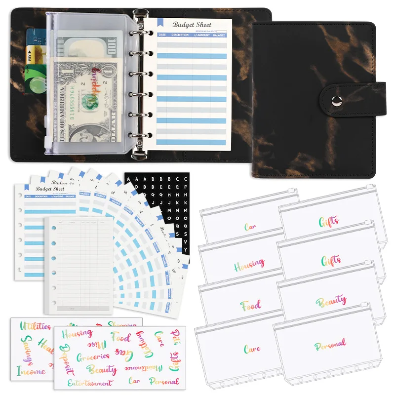 Hot sale new style Cross-border 2024 Marble A7 budget loose-leaf book custom planner notebook customizable