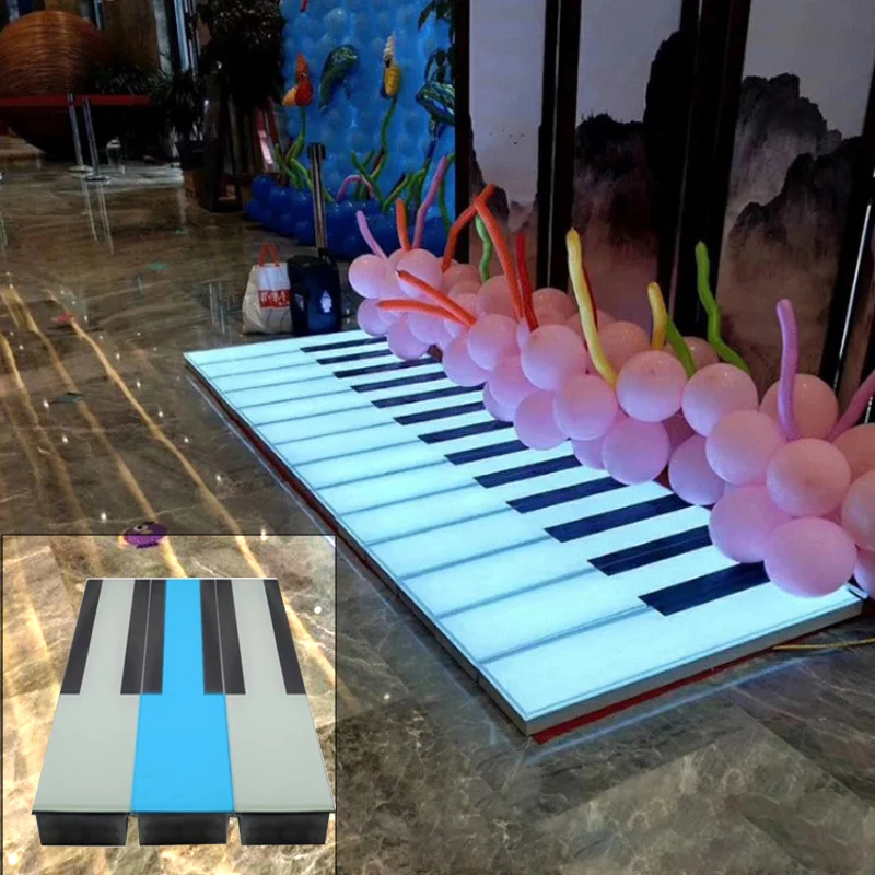 Programmable Led Music Piano Audio Dance Floor Waterproof RGB Color Changing Piano Led Dance Floor With Sound Piano Tiles
