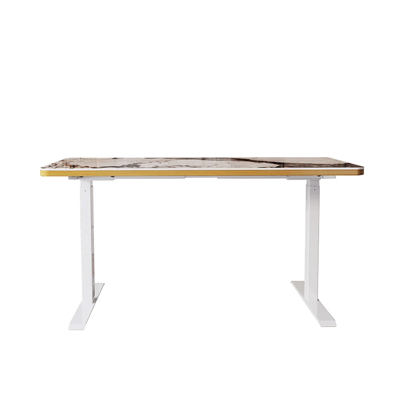 Changteng Nordic style Bureau Debout Marco de escritorio Rock Slab Height Adjustable Sit Stand Desk Elektrischer Schreibtisch