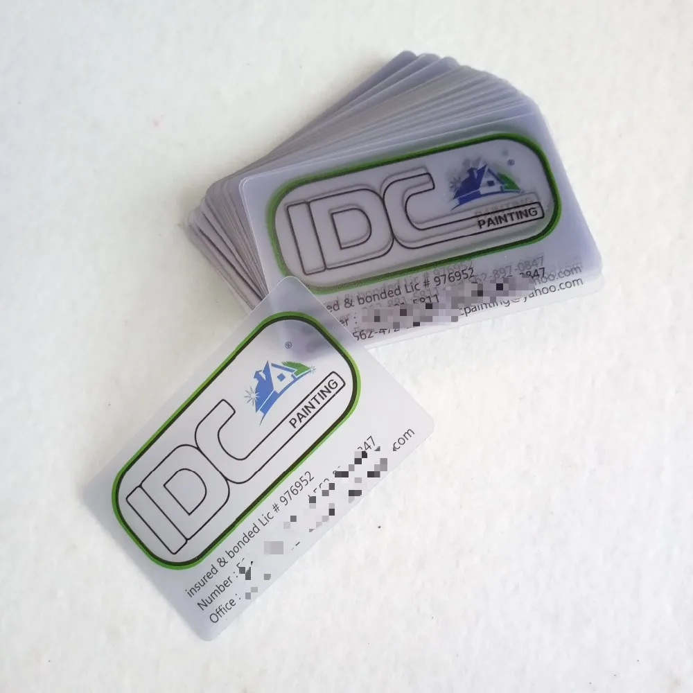 High Quality Customized PVC Transparent VIP Clear Visiting Business Card visiting card