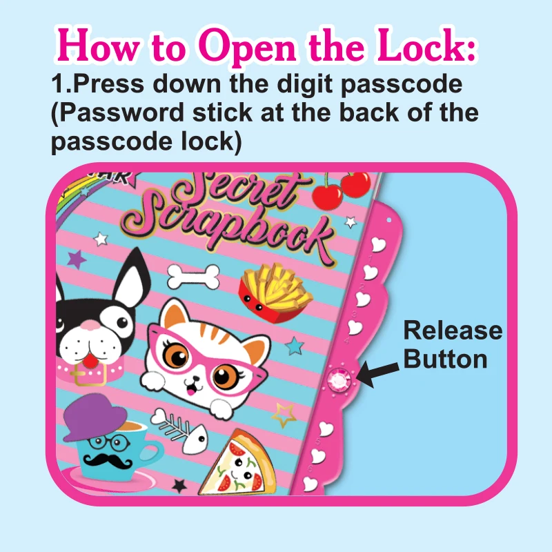 2023 free notebook   Craft Kits for Kids- Secret Lock Journal & Pom Pom Pen stick book notebook