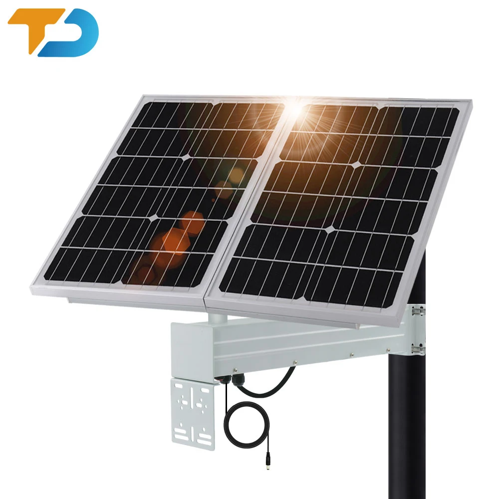TecDeft 60w60AH solar panel kit with battery and inverter DC12V 5V output complete solar system hunting camera,cctv camera