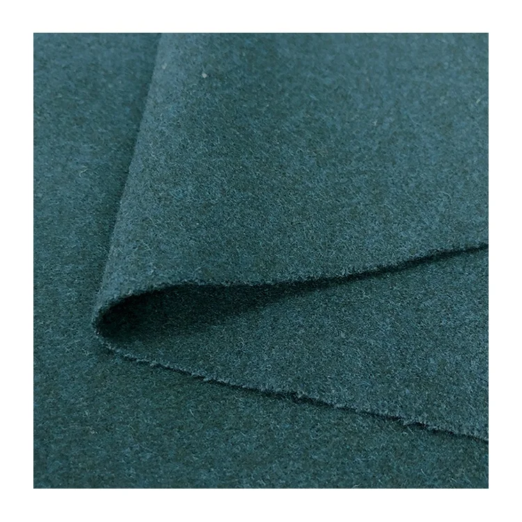 Deep Green Double sided wool fabric for winter overcoat fabric