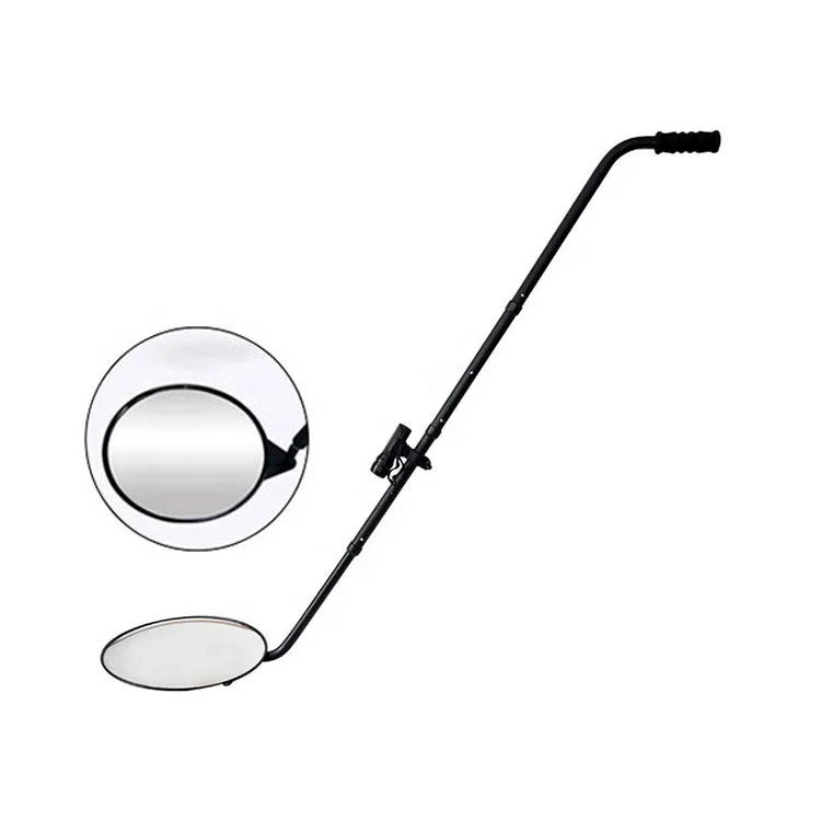 30cm under vehicle  inspection mirror with  torch  and aluminum alloy handle parking lot blind spot convex mirror