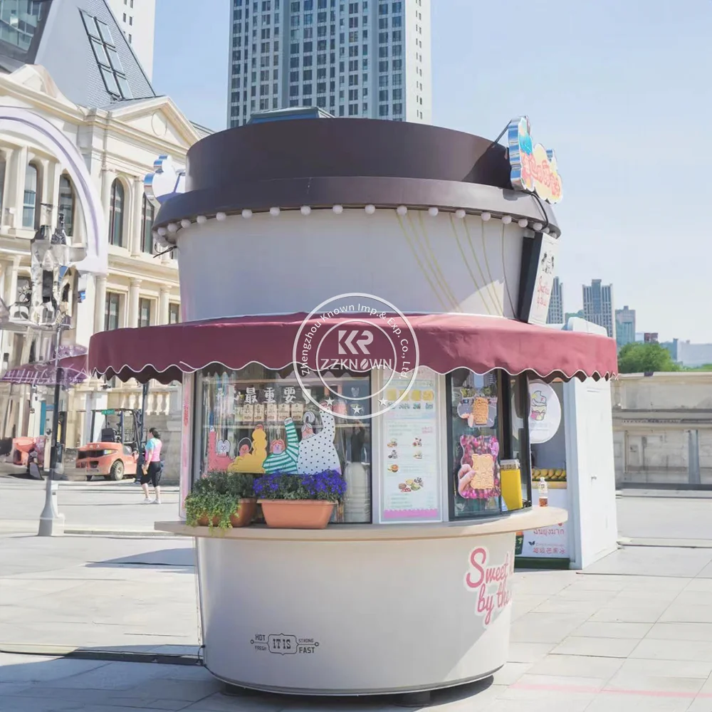 New Model Coffee Milk Tea Kiosk French Fries Booth Fast Food Kiosk For Sale Mobile Food Carts