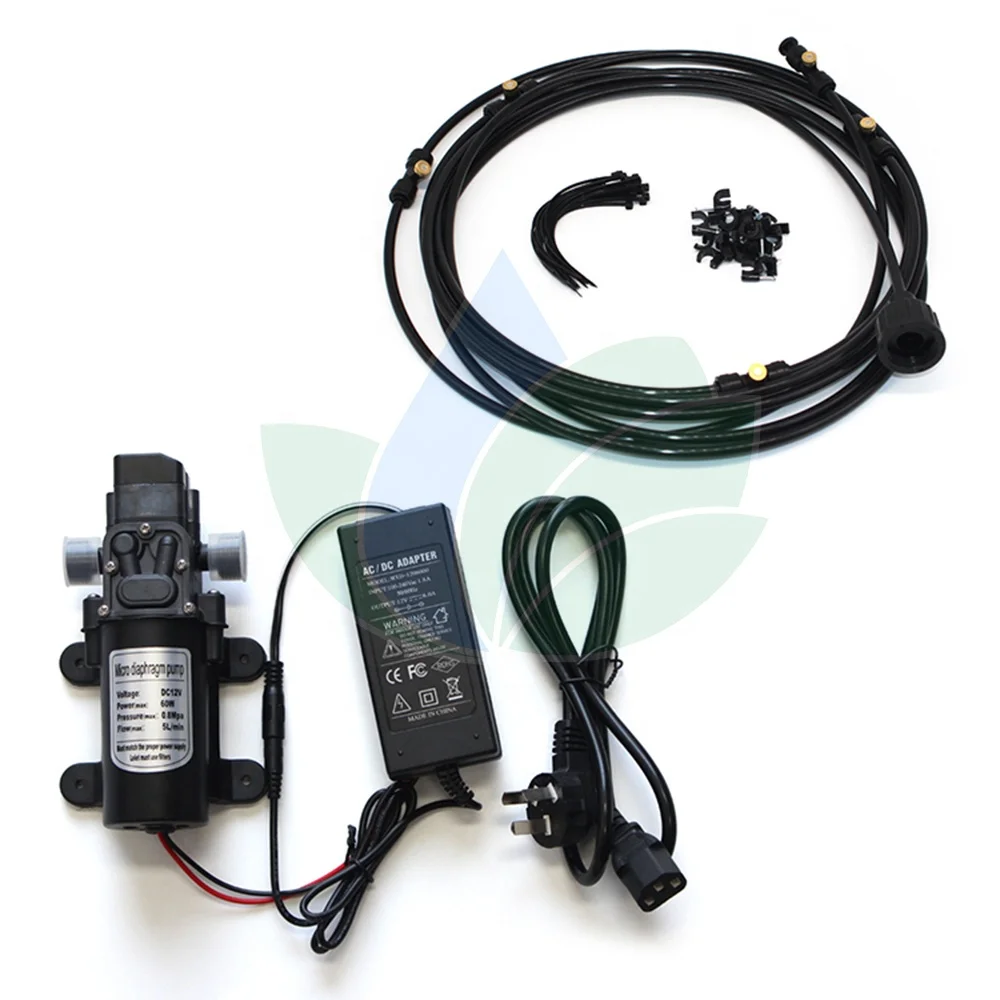 20 Meters Patio Mist Cooling System Water Pump Humidify Fog Mist Nozzle Mist Cooling Spray