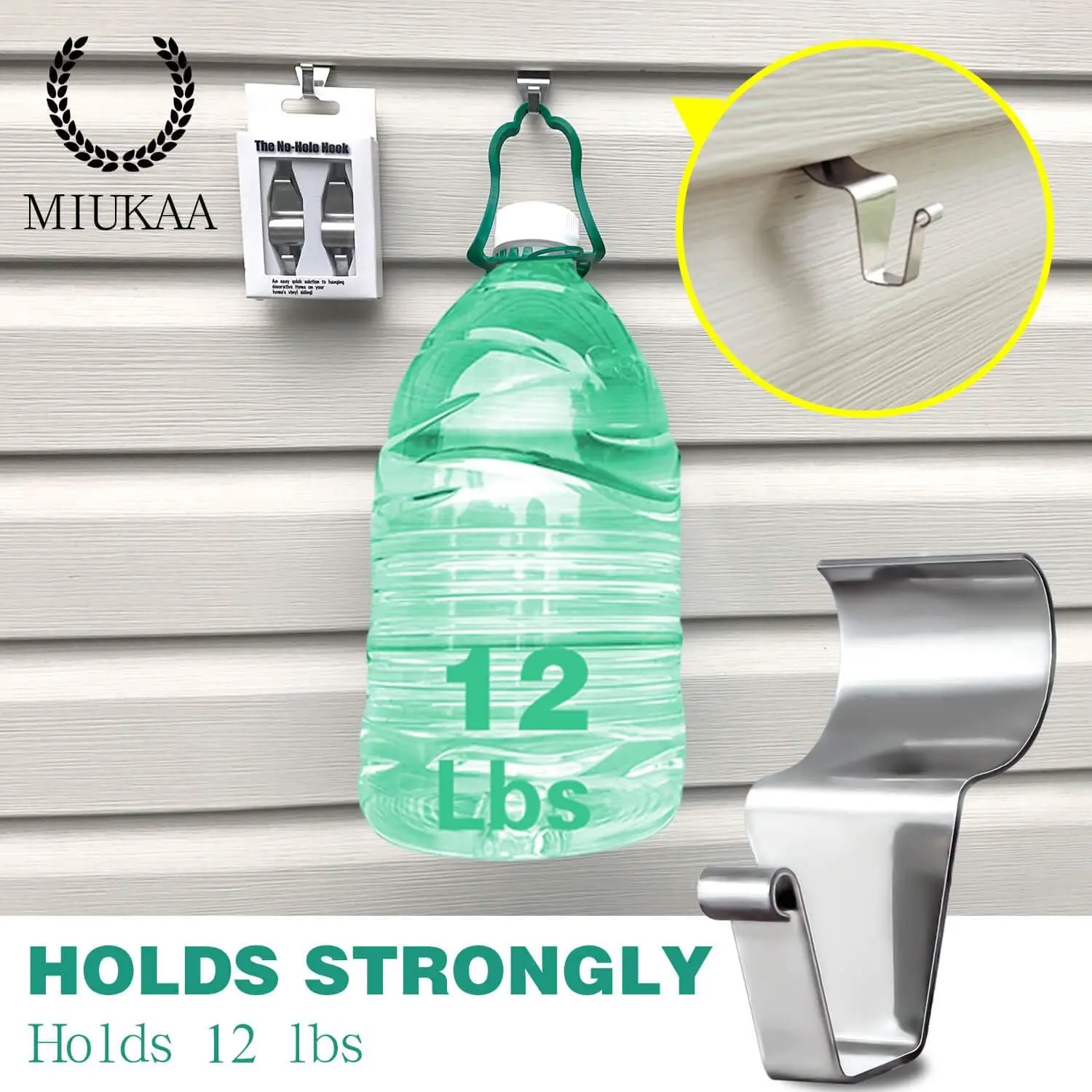 Siding Hooks Hanger (12 Pack), Heavy Duty Stainless Steel No-Hole Needed Siding Clips for Hanging