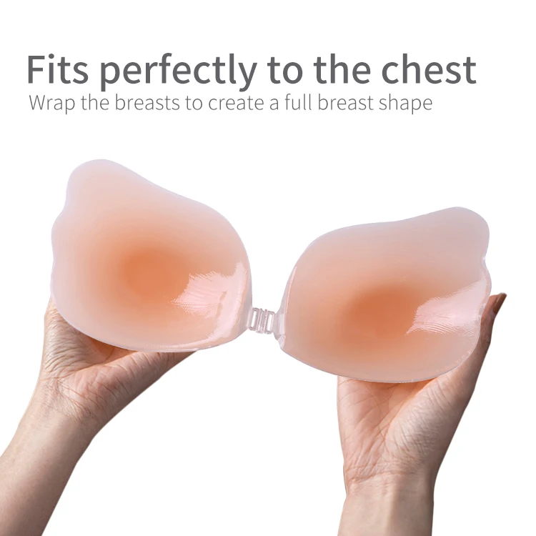 Buy Nude Color Wing Shape  Half Cup Backless Adhesive Bra