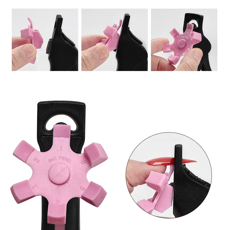 DIY French Nail Extension Edge Clipper With Replaceable Blade Rotary Table Round SquareNail Clipper Cutter