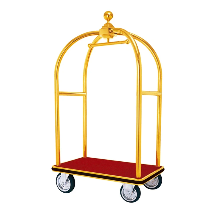 Chinese suppliers custom lobby bellman service luggage cart trolley for hotel