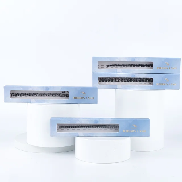 2022 worldbeauty superfine band cluster diy glue-based lash C D curl 8mm -16mm ribbon diy pre cut lashes